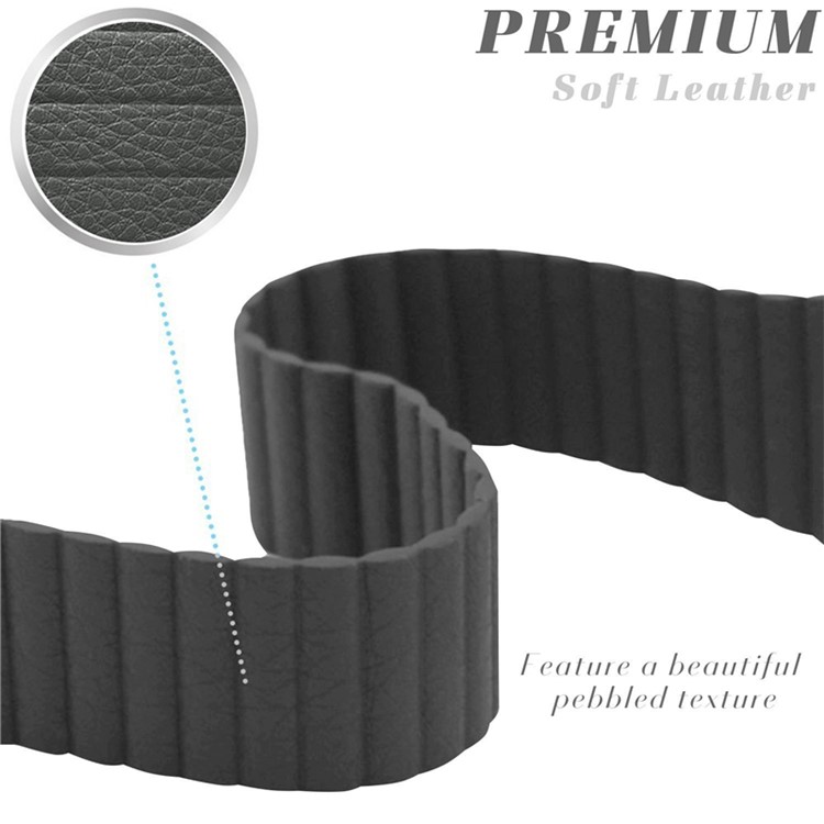Magnetic Loop Genuine Leather Watch Band Strap for Apple Watch Series 4 40mm / Series 3 2 1 38mm - Grey-3