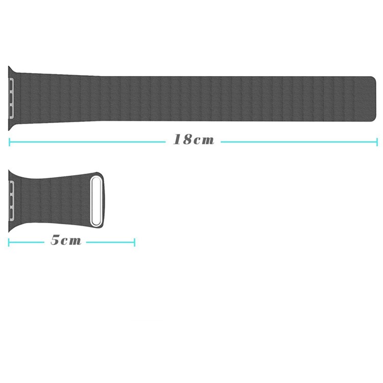 Magnetic Loop Genuine Leather Watch Band Strap for Apple Watch Series 4 40mm / Series 3 2 1 38mm - Grey-6