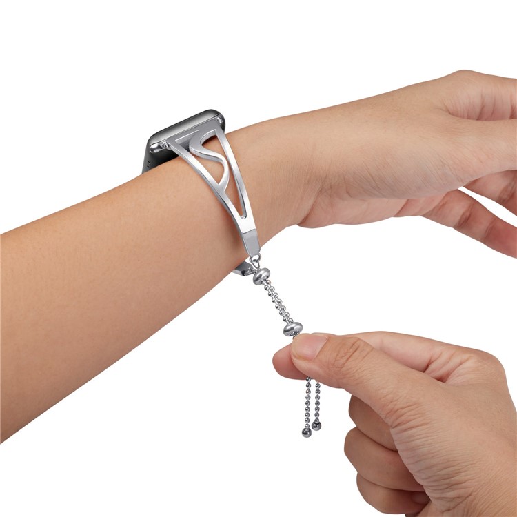 Classic Stainless Steel S Shape Watchband Bracelet for Apple Watch Series 4 44mm/3/2/1 42mm - Silver-3