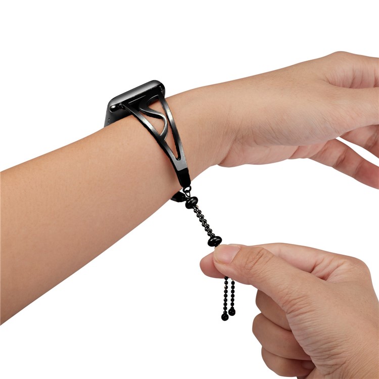 Classic Stainless Steel S Shape Watchband Bracelet for Apple Watch Series 4 44mm/3/2/1 42mm - Black-2