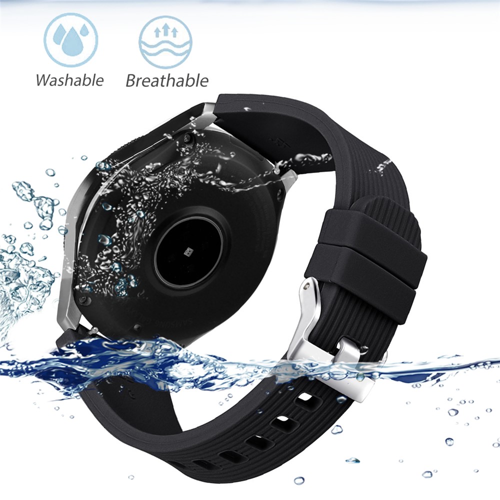 Vertical Stripe Texture Silicone Wrist Strap for Samsung Galaxy Watch 46mm - Black-2