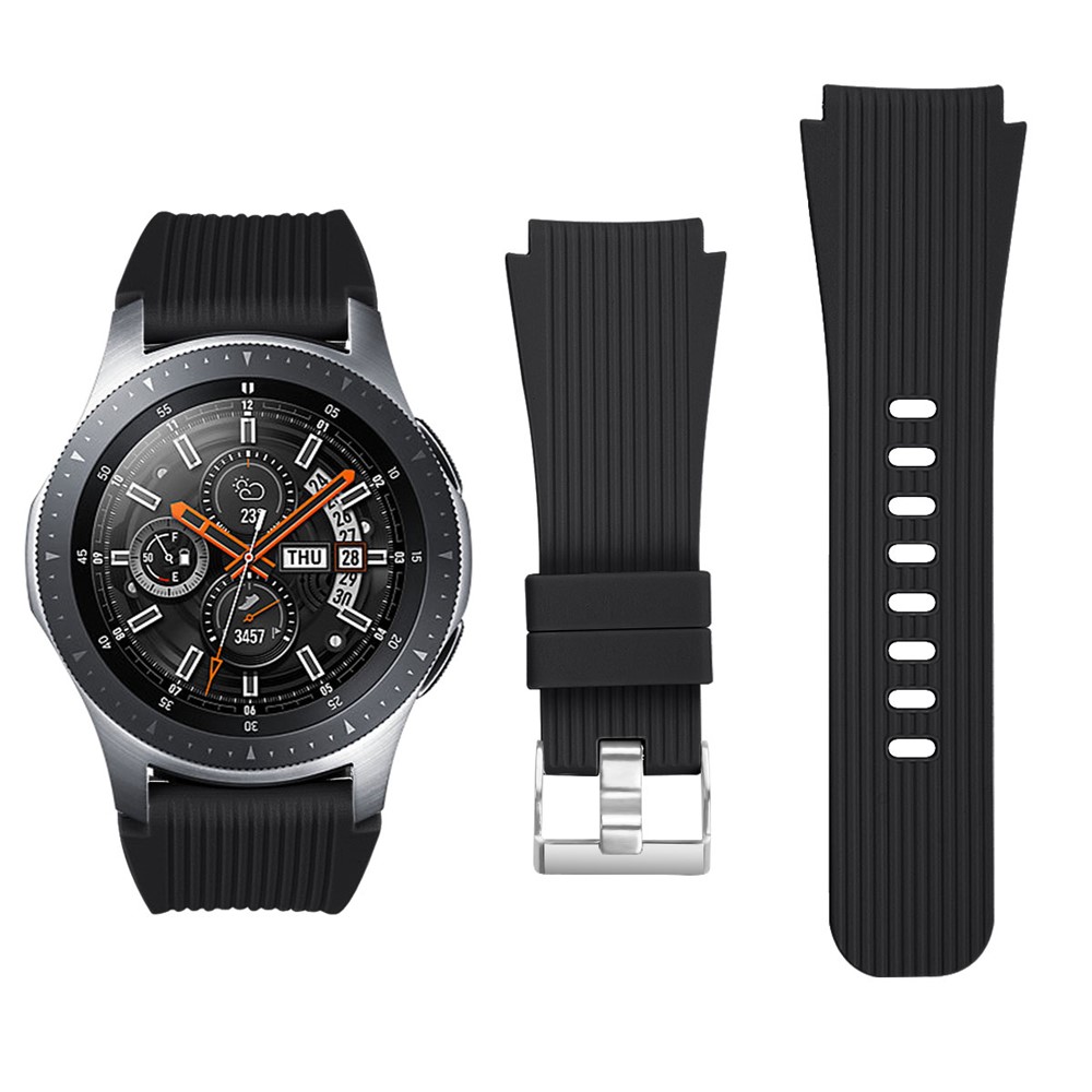 Vertical Stripe Texture Silicone Wrist Strap for Samsung Galaxy Watch 46mm - Black-3