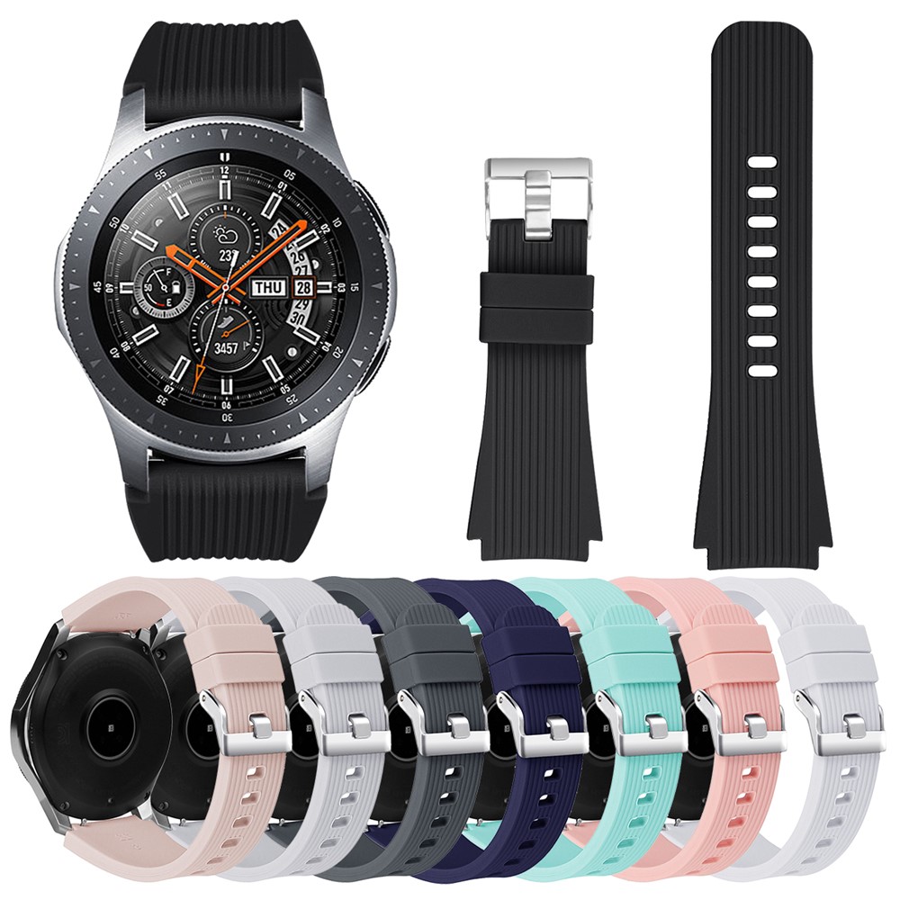Vertical Stripe Texture Silicone Wrist Strap for Samsung Galaxy Watch 46mm - Black-8
