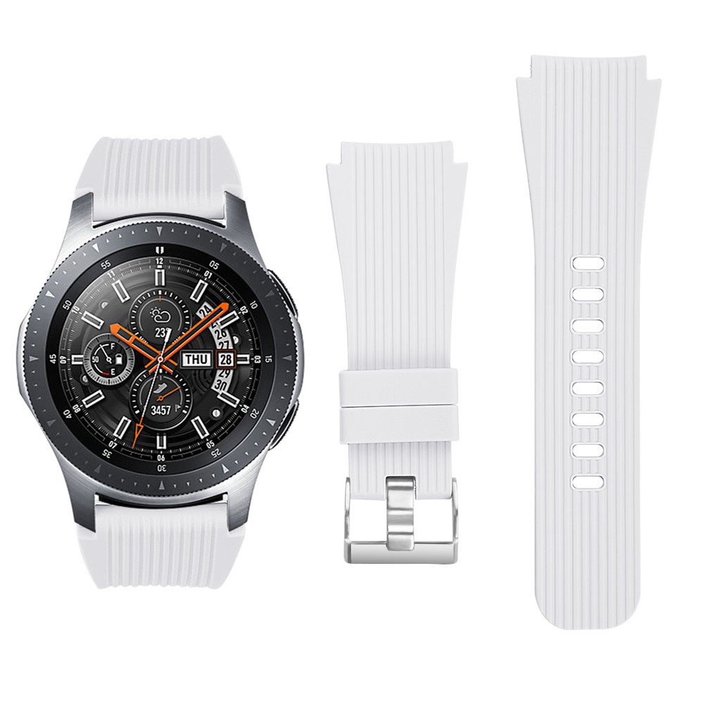 Vertical Stripe Texture Silicone Watch Band Strap for Samsung Galaxy Watch 46mm - White-2