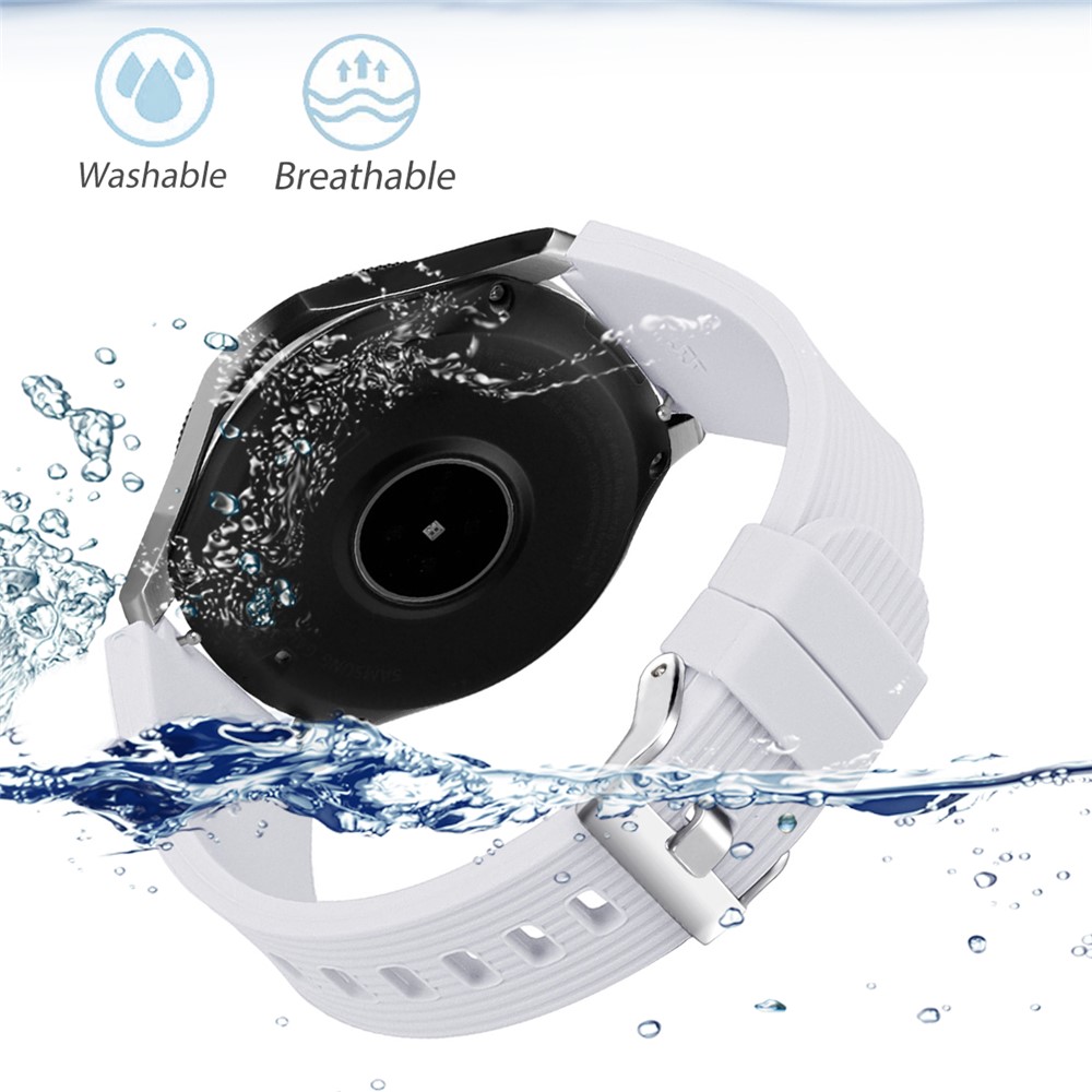 Vertical Stripe Texture Silicone Watch Band Strap for Samsung Galaxy Watch 46mm - White-3