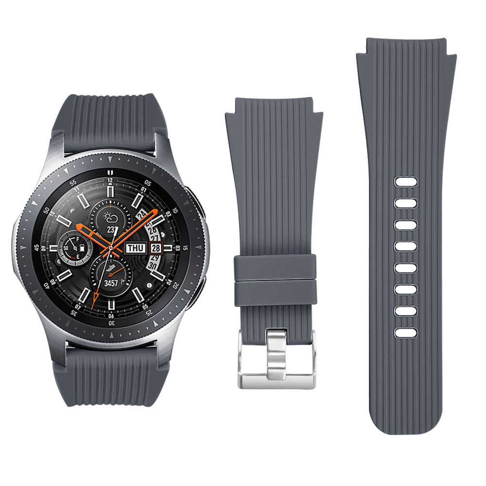 Vertical Stripe Texture Silicone Watchband Wrist Strap for Samsung Galaxy Watch 46mm - Dark Grey-2