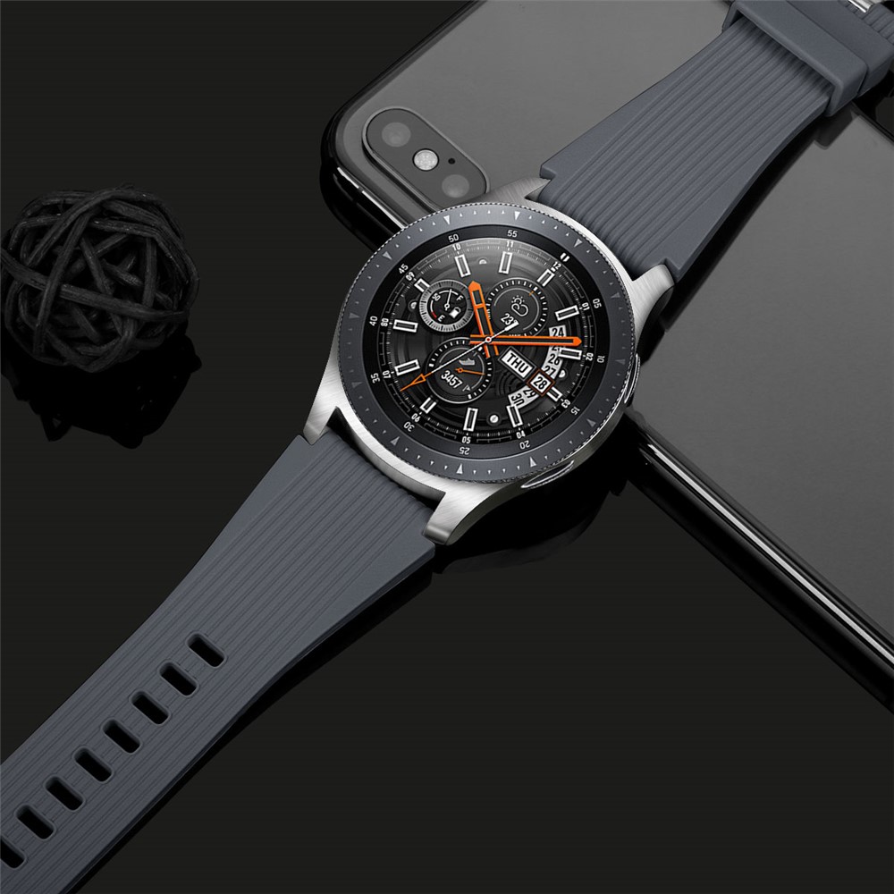 Vertical Stripe Texture Silicone Watchband Wrist Strap for Samsung Galaxy Watch 46mm - Dark Grey-6