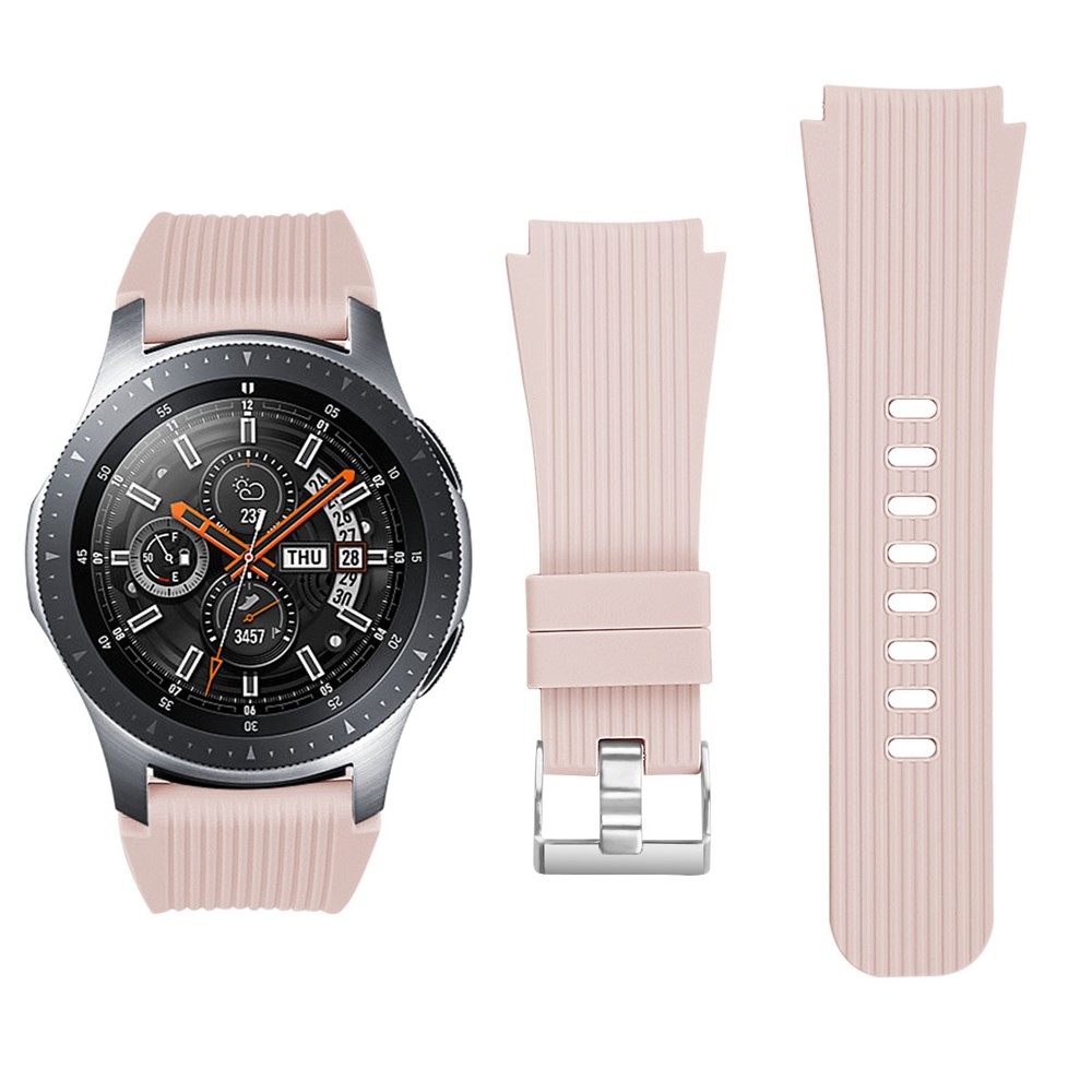 Vertical Stripe Texture Silicone Wrist Strap Replacement for Samsung Galaxy Watch 46mm - Light Pink-2