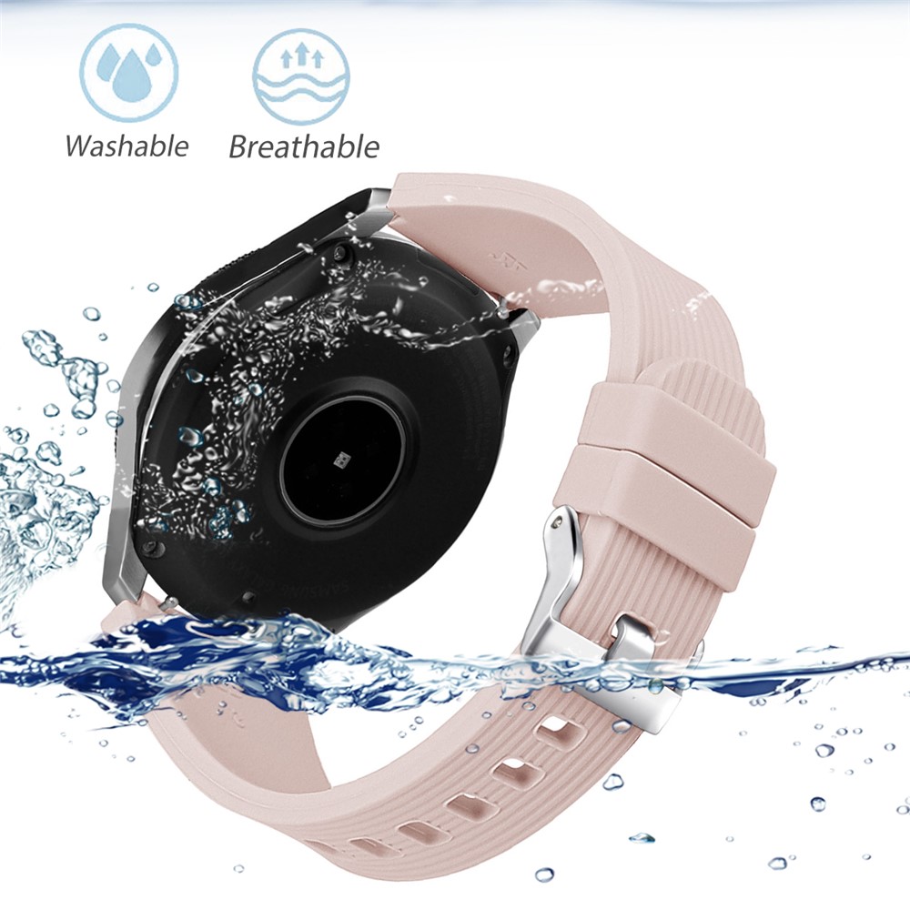 Vertical Stripe Texture Silicone Wrist Strap Replacement for Samsung Galaxy Watch 46mm - Light Pink-4