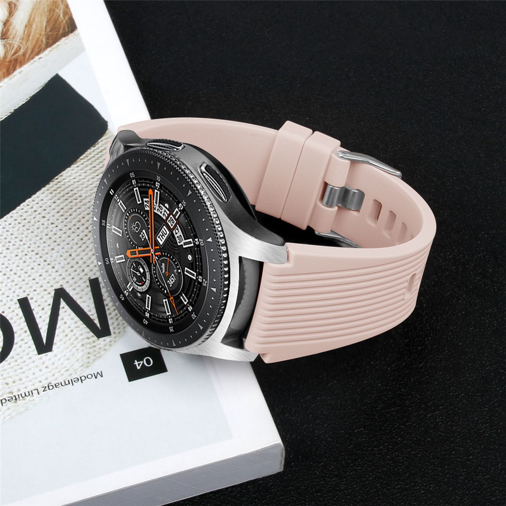 Vertical Stripe Texture Silicone Wrist Strap Replacement for Samsung Galaxy Watch 46mm - Light Pink-5