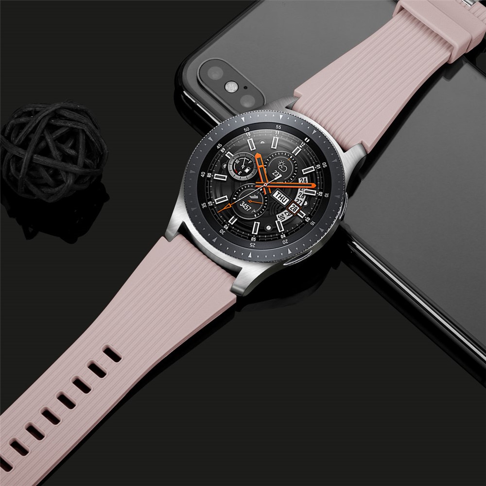 Vertical Stripe Texture Silicone Wrist Strap Replacement for Samsung Galaxy Watch 46mm - Light Pink-6