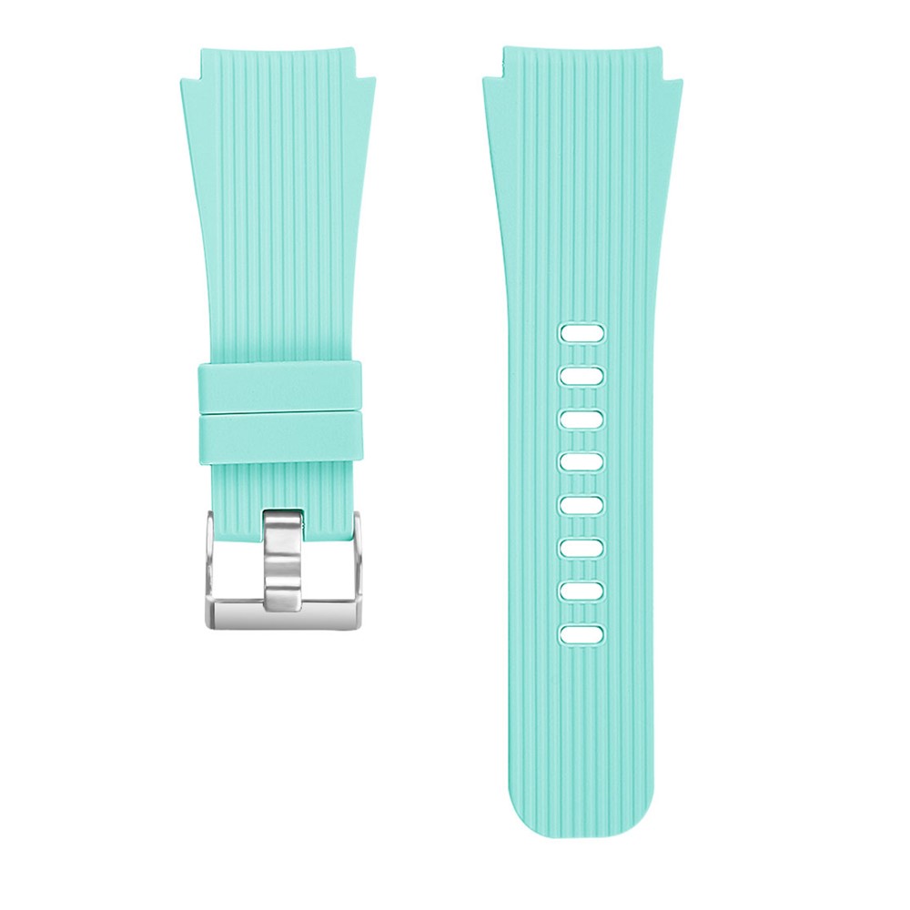 Vertical Stripe Texture Silicone Watchband Strap Wrist for Samsung Galaxy Watch 46mm - Cyan-3