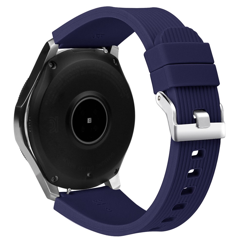 Vertical Stripe Texture Silicone Watch Strap Band for Samsung Galaxy Watch 46mm - Dark Blue-1