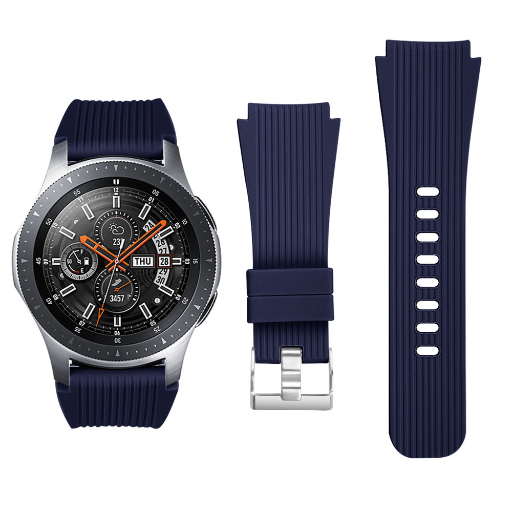 Vertical Stripe Texture Silicone Watch Strap Band for Samsung Galaxy Watch 46mm - Dark Blue-2