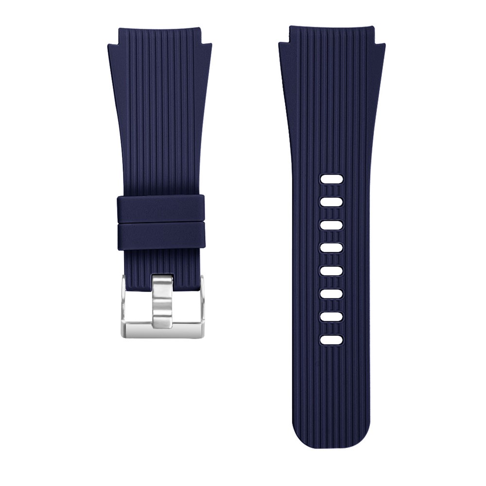 Vertical Stripe Texture Silicone Watch Strap Band for Samsung Galaxy Watch 46mm - Dark Blue-3