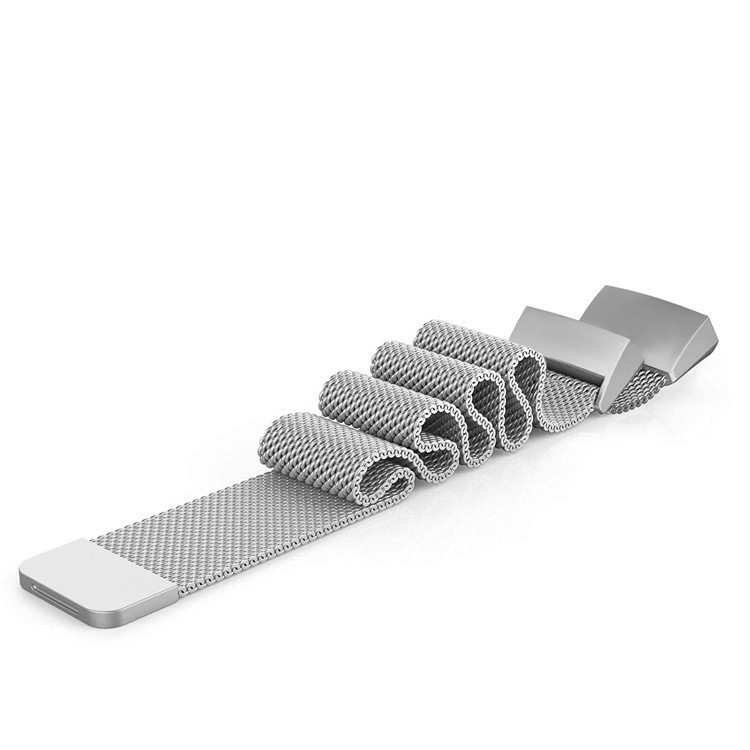 Luxury Milanese Metal Magnetic Watch Band for Fitbit Charge 3 - Size: S / Silver-4