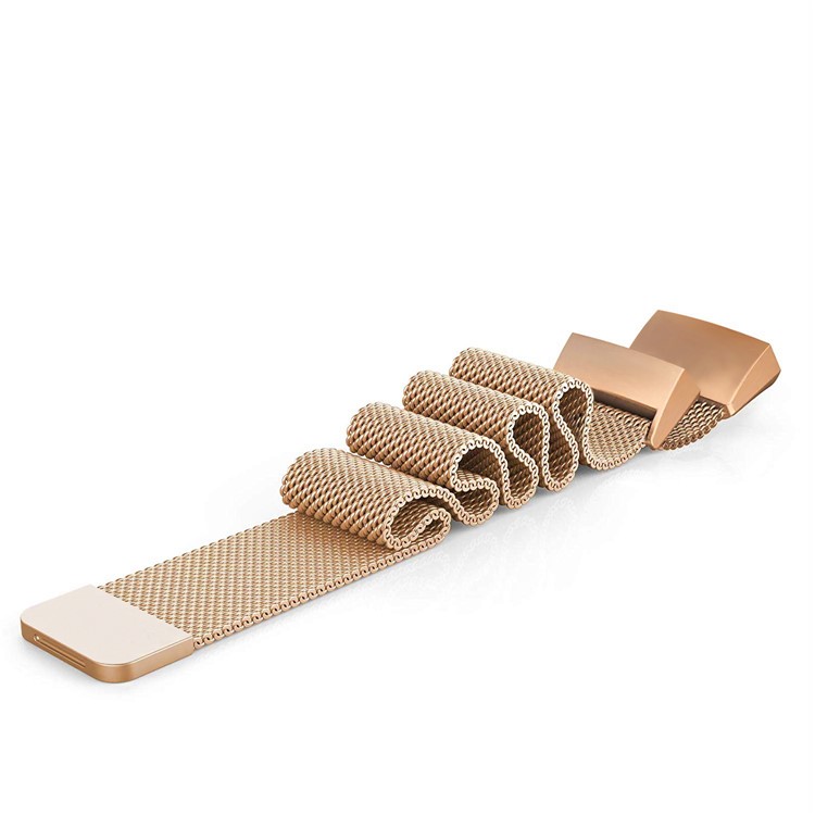 Luxury Milanese Metal Magnetic Watch Strap Replacement for Fitbit Charge 3 - Size: L / Rose Gold-4