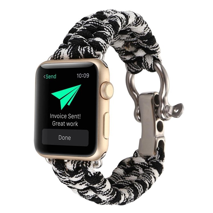 

Outdoor Sports Emergency Nylon Rope Braided Watch Wrist Band for Apple Watch Series 4 40mm, Series 3 / 2 / 1 38mm - Mixture Color