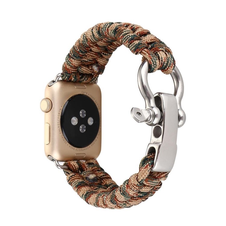 Nylon Braided Watch Strap Band Outdoor Sports Emergency Rope for Apple Watch Series 4 44mm, Series 3 / 2 / 1 42mm - Jungle Camouflage-2