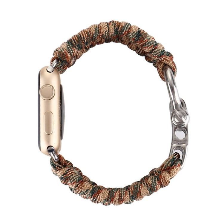 Nylon Braided Watch Strap Band Outdoor Sports Emergency Rope for Apple Watch Series 4 44mm, Series 3 / 2 / 1 42mm - Jungle Camouflage-3
