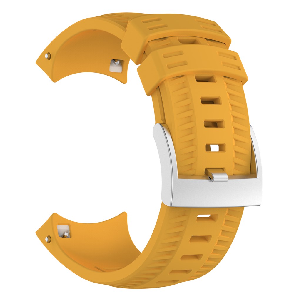 Adjustable Size Silicon Watch Strap Replacement, Length: 131.2 + 98.4mm for Suunto 9 - Yellow-4