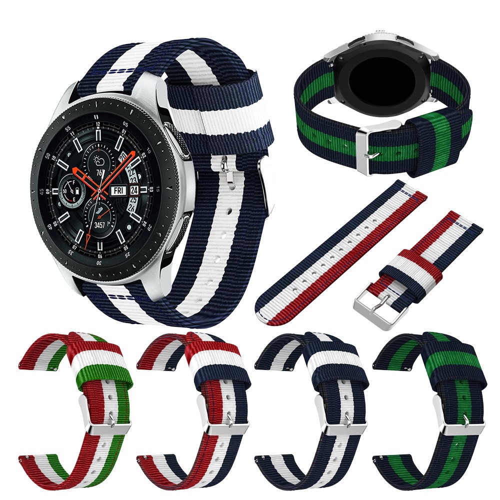 Para Samsung Galaxy Watch 46mm Correa De Reloj De Reemplazo De Nylon Ajustable, Ancho: 22mm - Azul / Blanco / Rojo-5