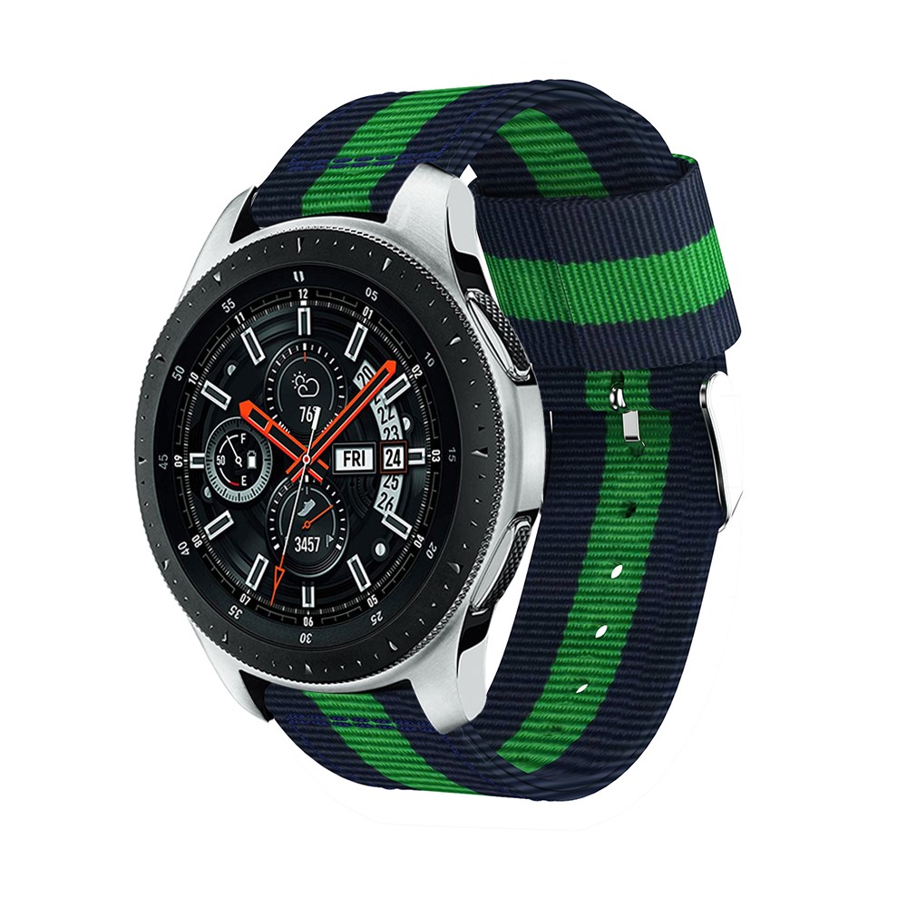 Adjustable Nylon Replacement Watchband Strap Replacement for Samsung Galaxy Watch 46mm, Width: 22mm - Blue / Green-3