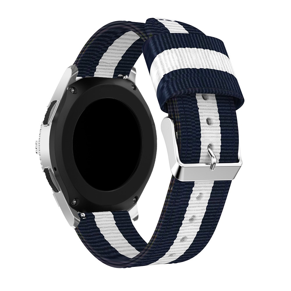 Cinta Ajustável Da Faixa De Relógio Da Substituição De Nylon Para O Relógio 46mm Da Galáxia De Samsung, Largura: 22mm - Azul / Branco-4