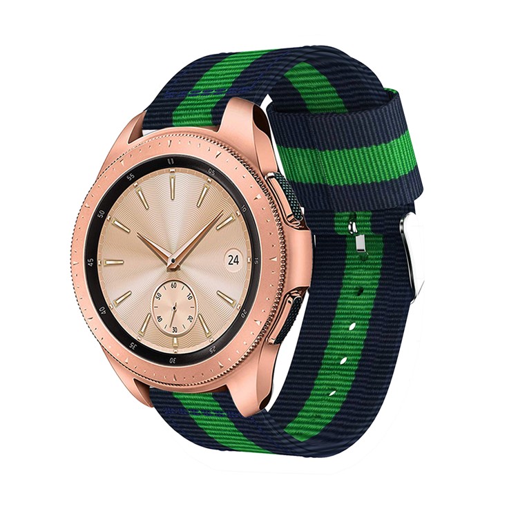 For Samsung Galaxy Watch 42mm Adjustable Nylon Replacement Watch Band Replacement, Width: 20mm - Blue / Green-2