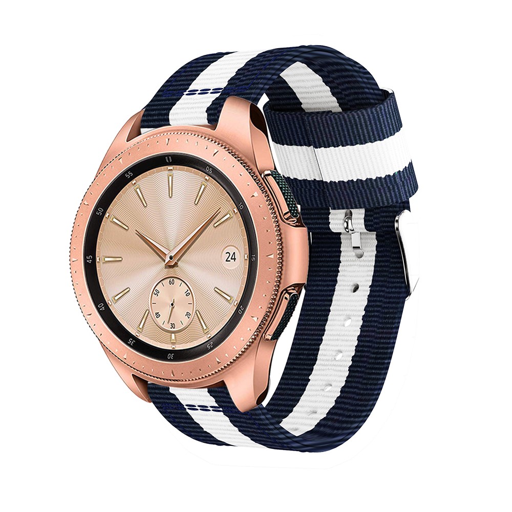 Per Samsung Galaxy Watch 42mm Cinturino Di Ricambio In Nylon Regolabile, Larghezza: 20mm - Blu / Bianca-2