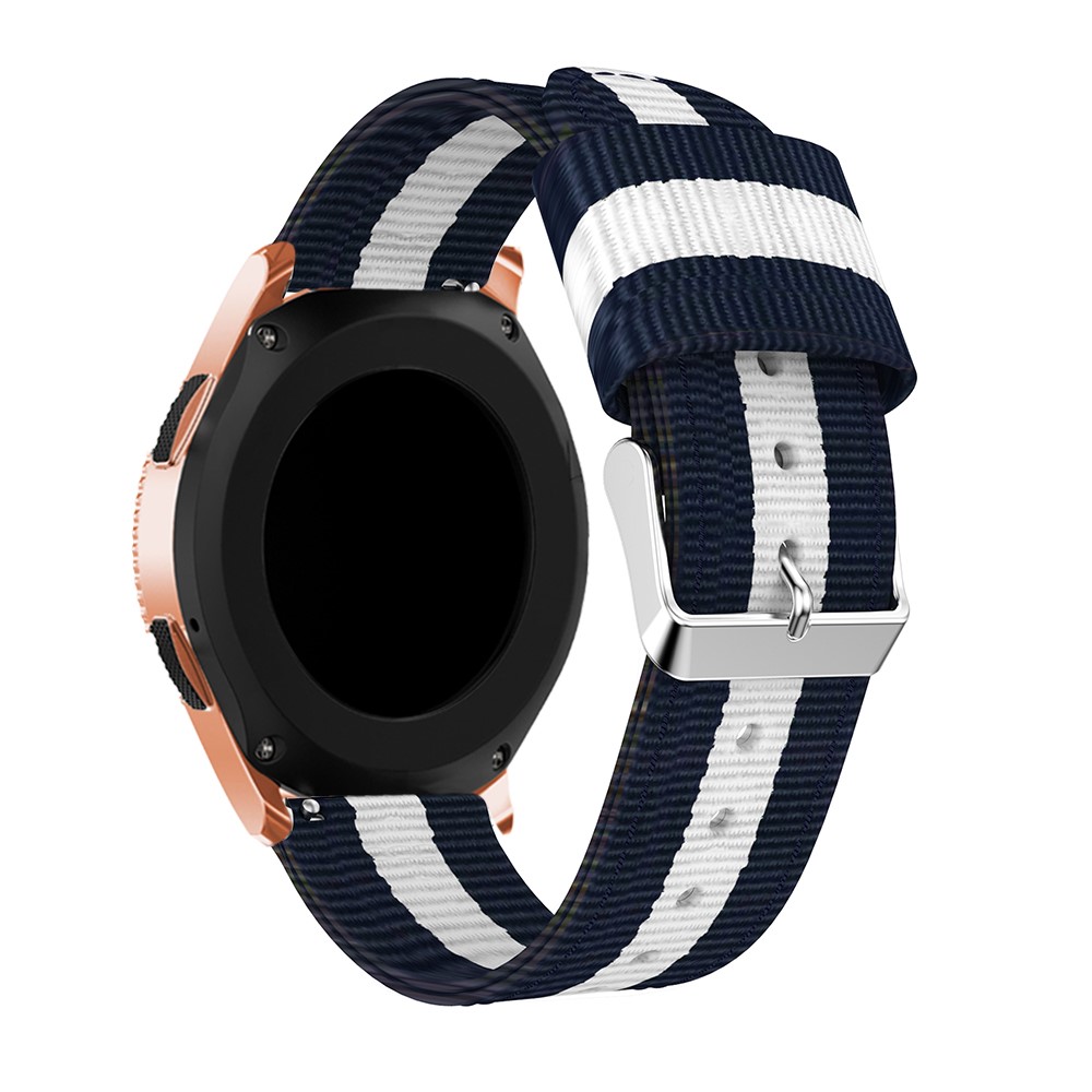 Per Samsung Galaxy Watch 42mm Cinturino Di Ricambio In Nylon Regolabile, Larghezza: 20mm - Blu / Bianca-4
