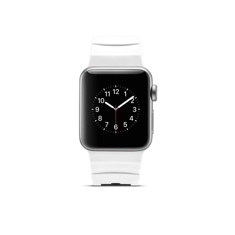 Dual-color Concavo-convex Silicone Watch Wrist Strap for Apple Watch Series 4 40mm / Series 3 2 1 38mm - White/Black-4