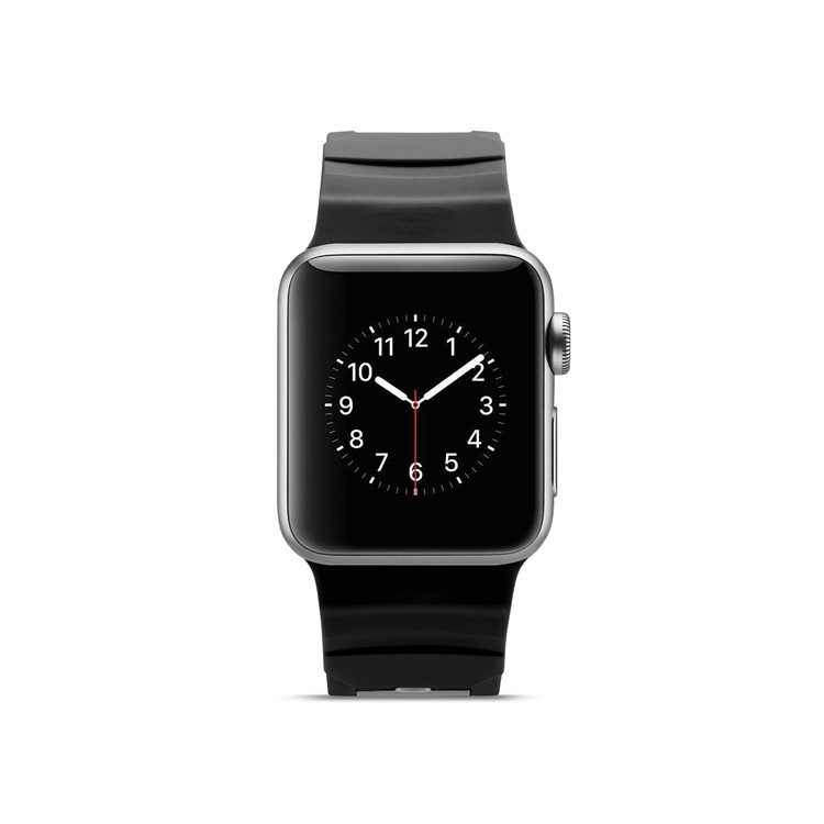 Concavo-convex Dual-color Silicone Watch Band for Apple Watch Series 4 40mm / Series 3 2 1 38mm - Black/Grey-2