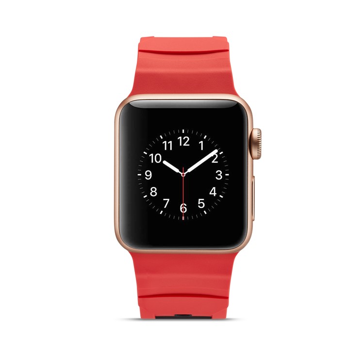 Dual-color Concavo-convex Silicone Wrist Band for Apple Watch Series 4 44mm / Series 3 2 1 42mm - Red / Black-4