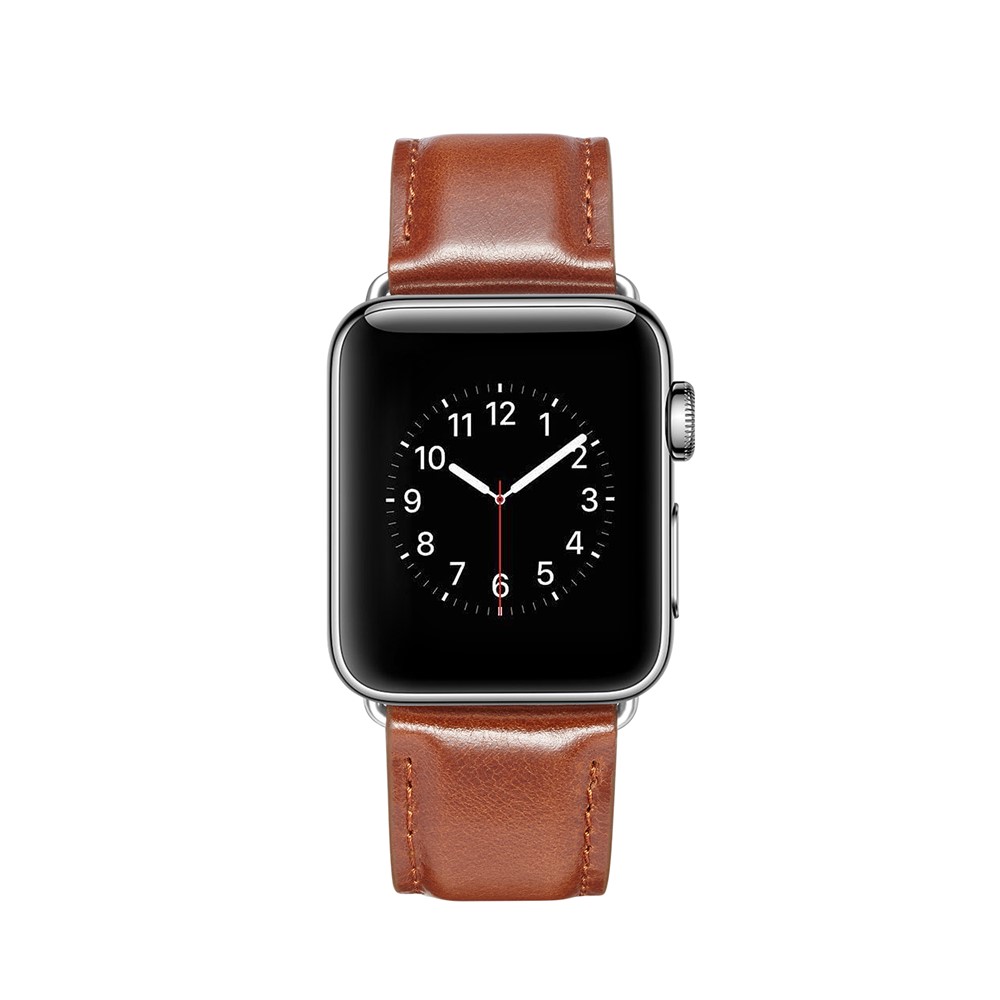 Top Layer Crazy Horse Texture Cowhide Leather Watch Strap Replacement for Apple Watch Series 4 44mm, Series 3 / 2 / 1 42mm - Brown-4