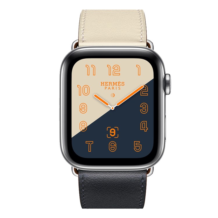 PU Leather Wristwatch Strap Adjustable Size for Apple Watch Series 4 44mm, Series 3 / 2 / 1 42mm - Beige / Dark Blue-2