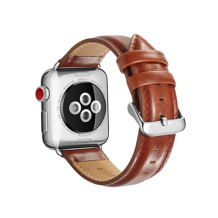 Top Layer Crazy Horse Texture Cowhide Leather Wristwatch Strap for Apple Watch Series 4 40mm / Series 3 2 1 38mm - Brown-1