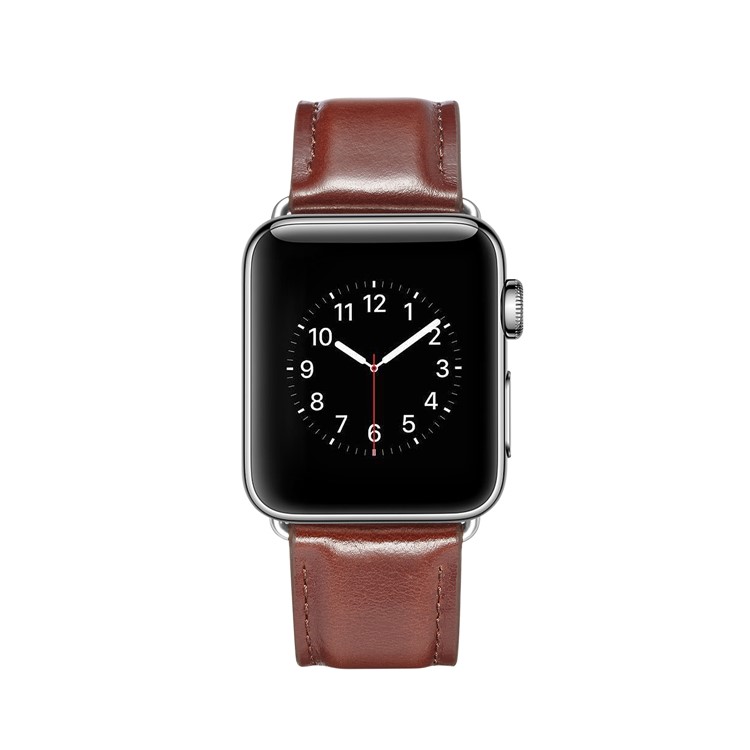 Top Layer Crazy Horse Texture Cowhide Leather Watch Band Replacement for Apple Watch Series 4 40mm / Series 3 2 1 38mm - Coffee-4