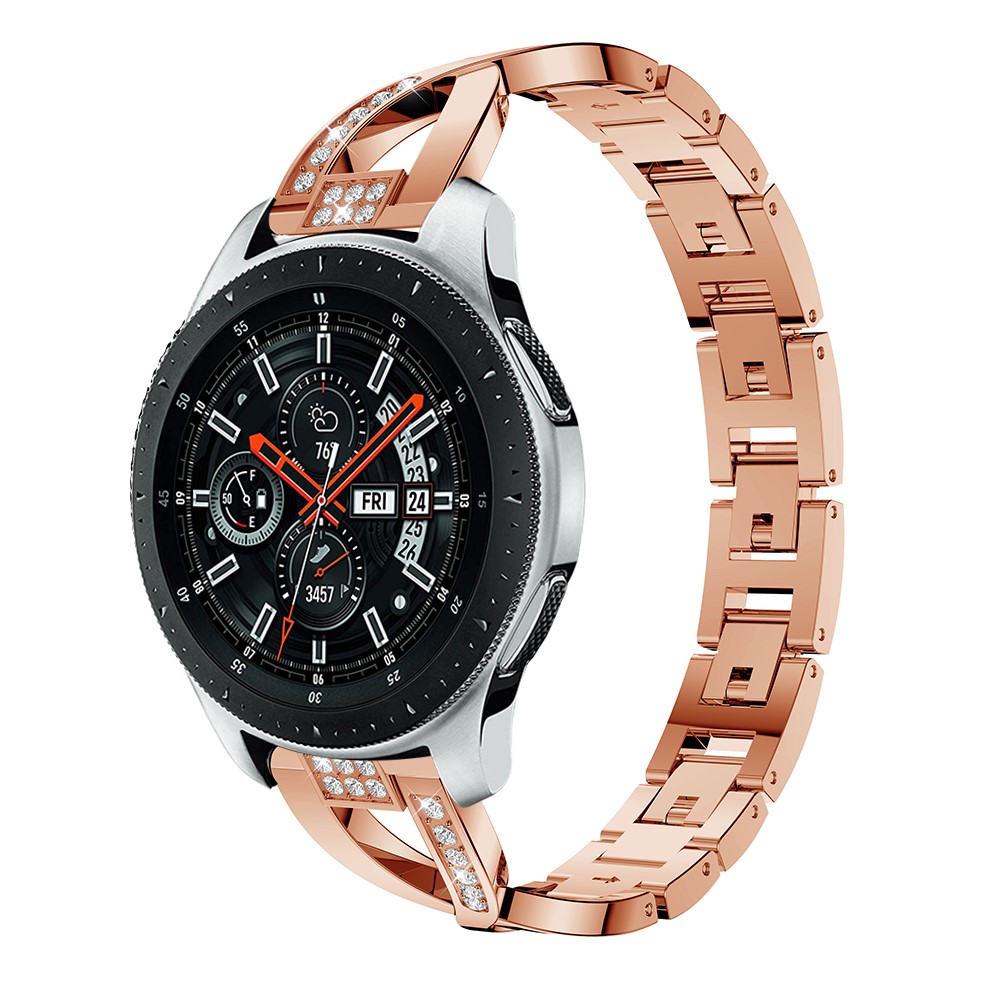 X-shape Rhinestone Decor Alloy Watch Wrist Band for Samsung Galaxy Watch 46mm - Rose Gold-3