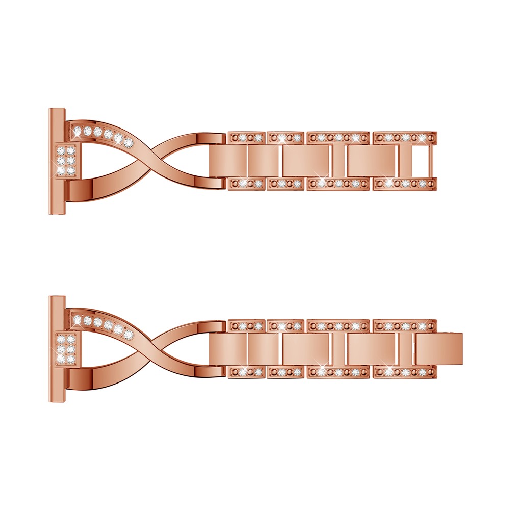 X-shape Rhinestone Decor Alloy Watch Wrist Band for Samsung Galaxy Watch 46mm - Rose Gold-4