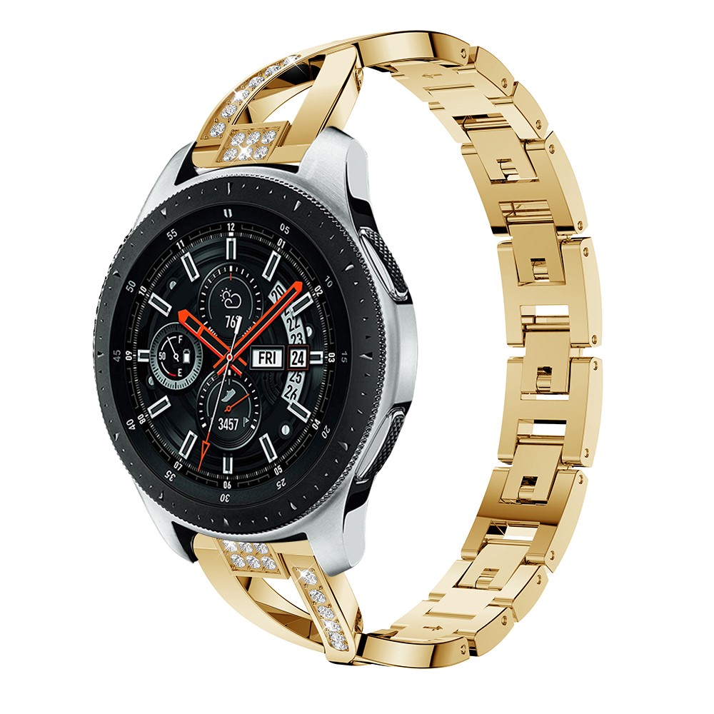 X-shape Rhinestone Decor Alloy Watch Wrist Strap for Samsung Galaxy Watch 46mm - Gold-3