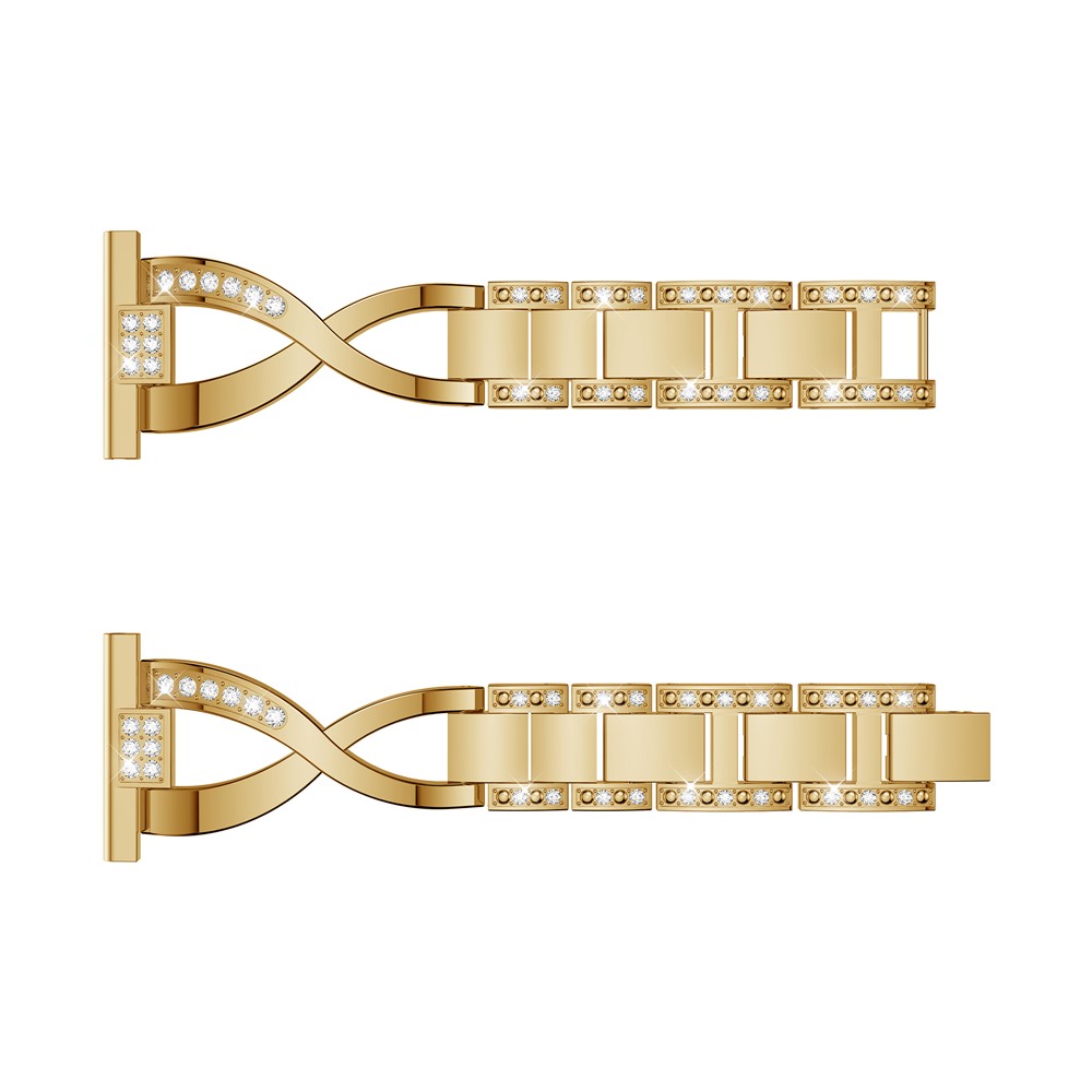 X-shape Rhinestone Decor Alloy Watch Wrist Strap for Samsung Galaxy Watch 46mm - Gold-4