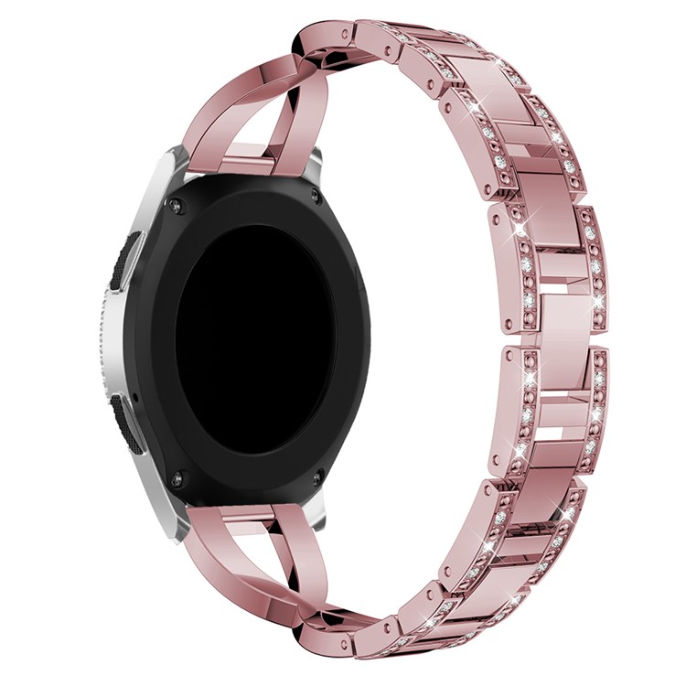 X-shape Alloy Watch Band Strap with Rhinestone Decoration for Samsung Galaxy Watch 46mm - Pink-2