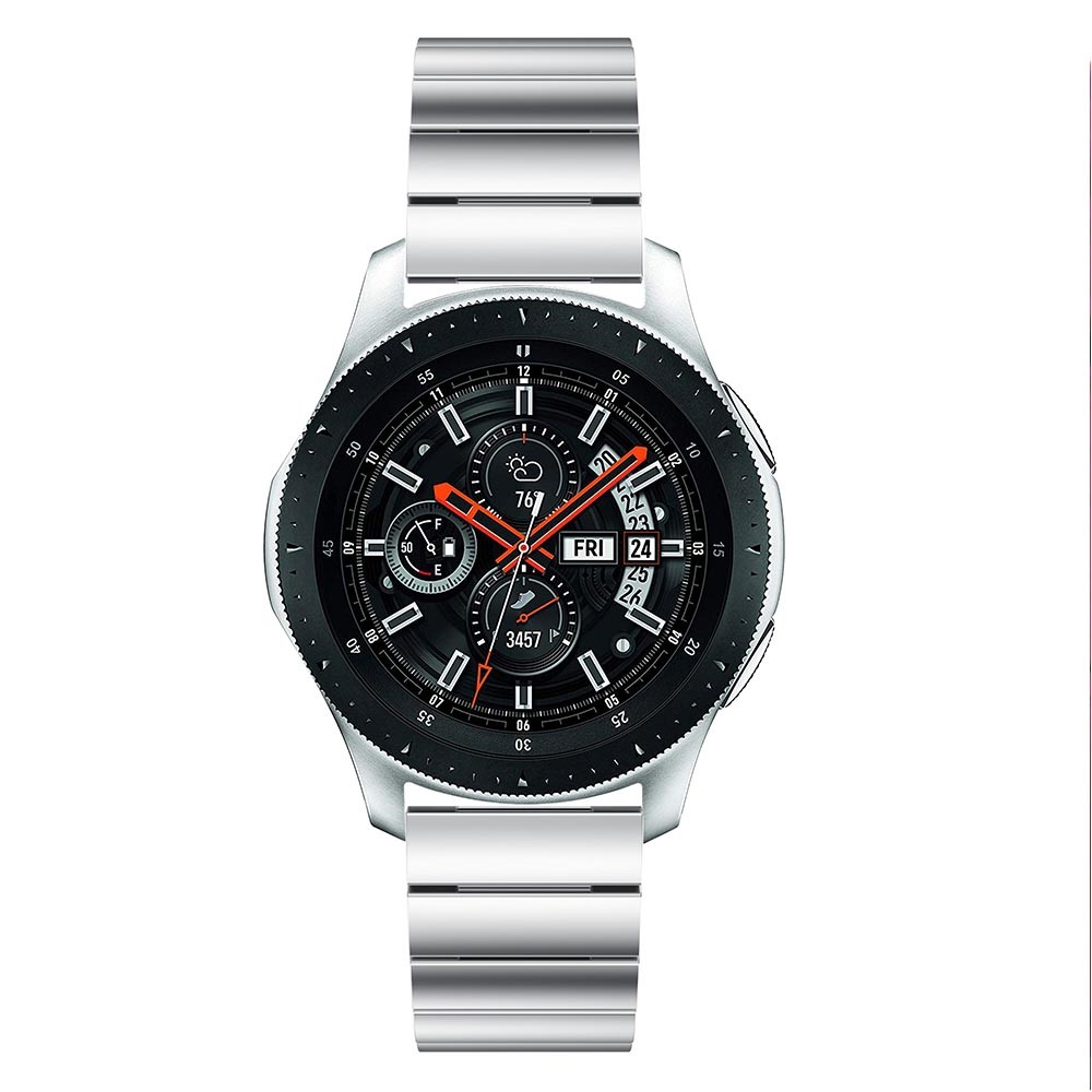 Pulseira De Relógio De Aço Inoxidável Com Fivela De Borboleta Para Samsung Galaxy Watch 46mm - Prata-2