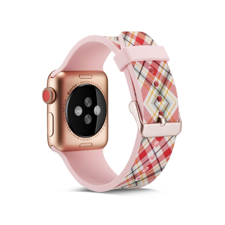 Patterned Silicone Wrist Strap for Apple Watch Series 4 40mm / Series 3 2 1 38mm - Colorized Lattices-1