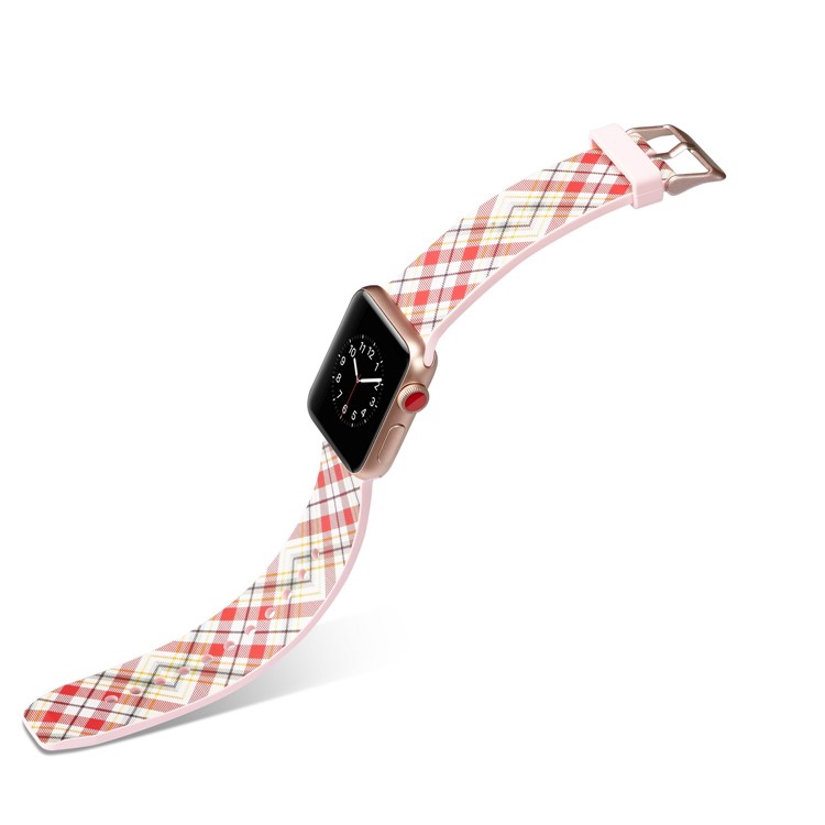 Patterned Silicone Wrist Strap for Apple Watch Series 4 40mm / Series 3 2 1 38mm - Colorized Lattices-4