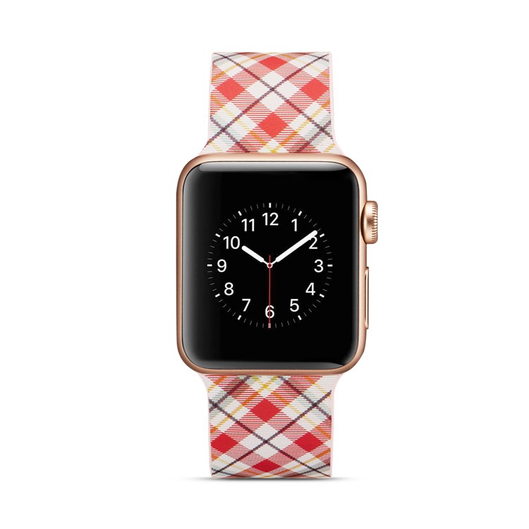 Patterned Silicone Wrist Strap for Apple Watch Series 4 40mm / Series 3 2 1 38mm - Colorized Lattices-5