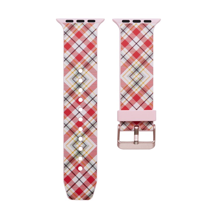 Patterned Silicone Wrist Strap for Apple Watch Series 4 40mm / Series 3 2 1 38mm - Colorized Lattices-7