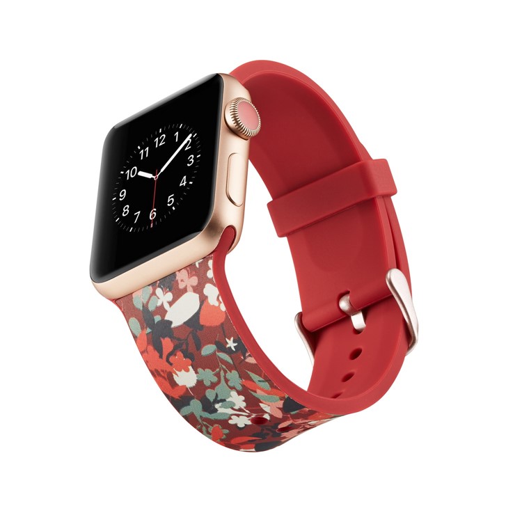 Pattern Printing Soft Silicone Wrist Watchband Strap for Apple Watch Series 4 40mm / Series 3 2 1 38mm - Vivid Flowers-2