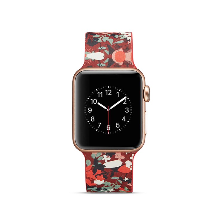 Pattern Printing Soft Silicone Wrist Watchband Strap for Apple Watch Series 4 40mm / Series 3 2 1 38mm - Vivid Flowers-3